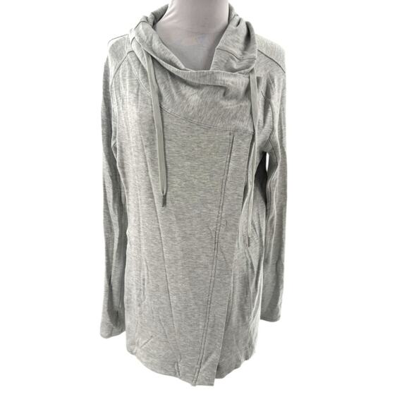 Lululemon Women's Coast Easy Wrap Full Zip Heathered Core Ultra Light Grey Sz 8 - Picture 5 of 6